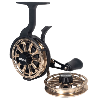 Катушка зимняя Folkfishing Neo Gold DS 2.5:1 FRGDS