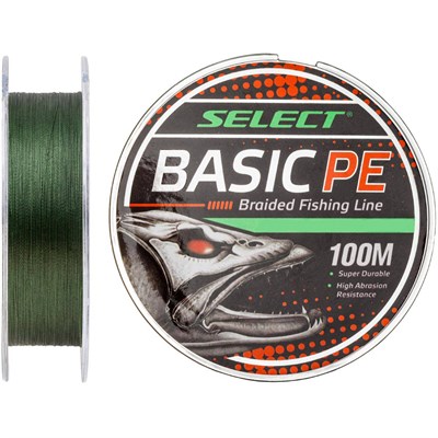 Шнур Select Basic PE 4x 100м (тёмно-зелёный) #1.2/0.16мм 18Lb/8.3кг 1870.27.63