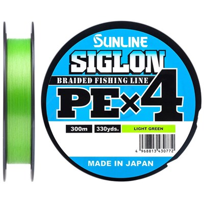 Шнур Sunline SIGLON PE4 300м (Light Green) #1.7/0.223мм 30lb/13.0кг 63052126