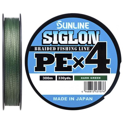 Шнур Sunline SIGLON PE4 300м (Dark Green) #1.7/0.223мм 30lb/13.0кг 63052156