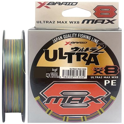 Шнур YGK X-Braid ULTRA MAX WX8 200м #0.6/0.128мм 12Lb/5.6кг X04806