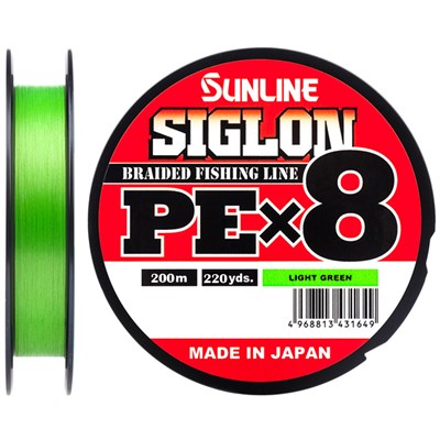 Шнур Sunline SIGLON PE8 200м (Light Green) #0.6/0.132мм 10lb/4.5кг 63053936