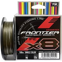 Шнур YGK FRONTIER ASSORTED X8 100м (болотно белый) #1.2/0.185мм 12lb/5.4кг 342454122
